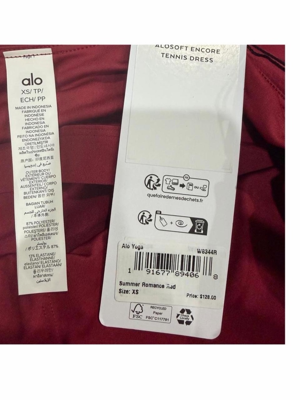 ALO Yoga Alosoft Encore Tennis Mini Dress in Summer Romance Red — Size XS - Picture 8 of 8